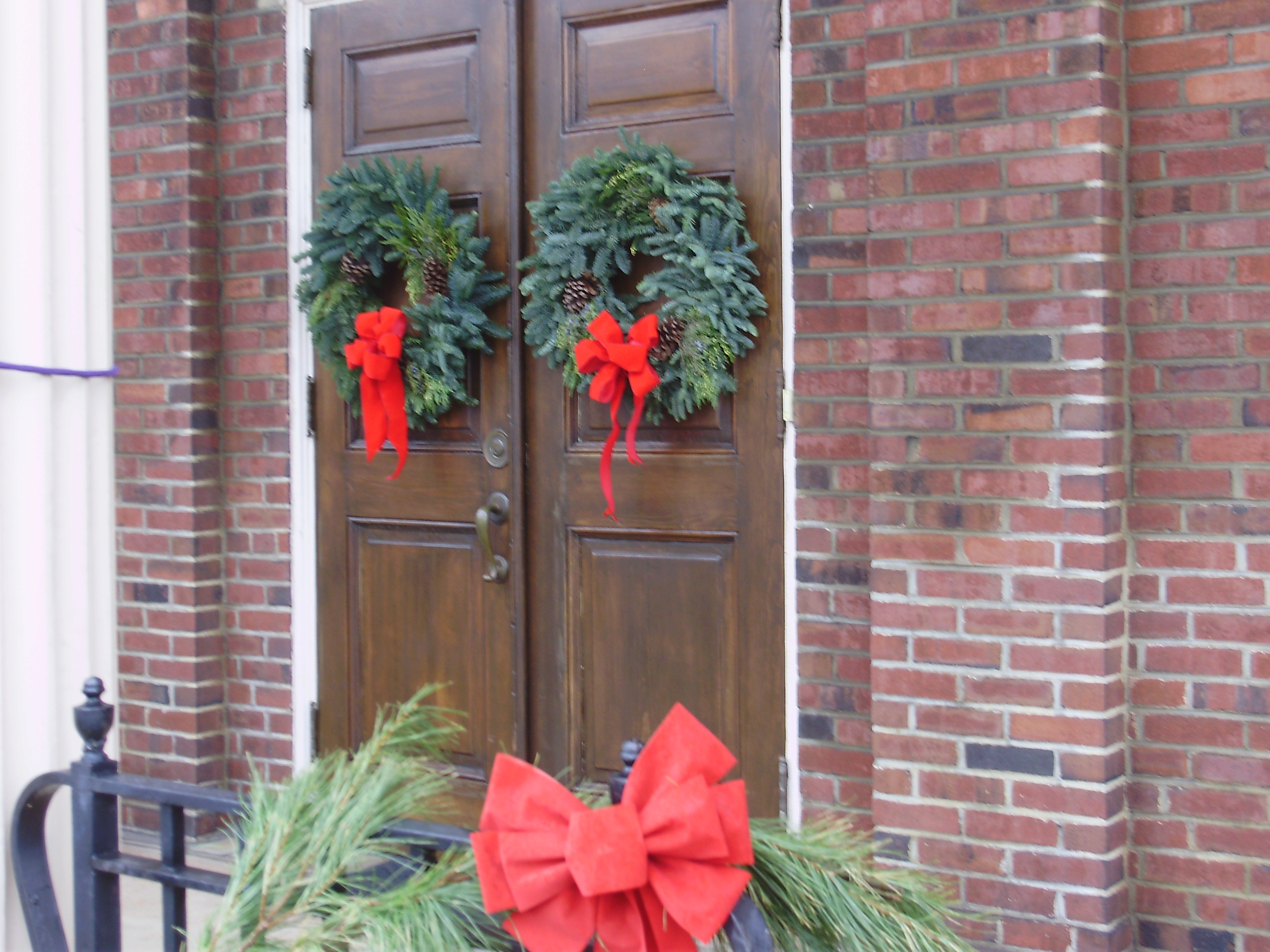 Wreaths on door